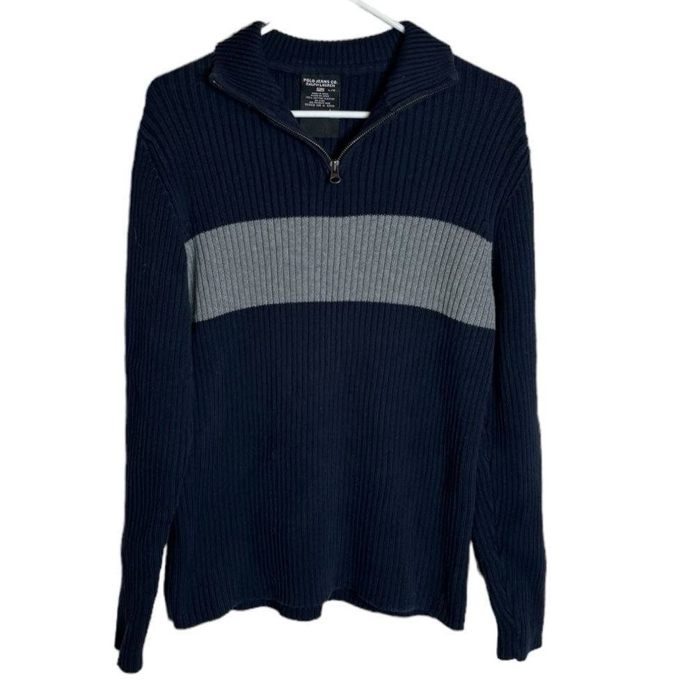 Polo Ralph Lauren Blue and Gray Sweater size Large